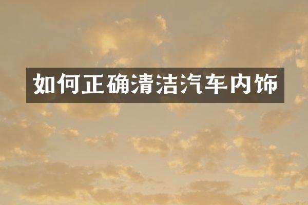 如何正确清洁汽车内饰