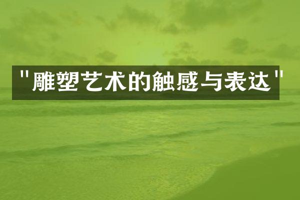 "雕塑艺术的触感与表达"