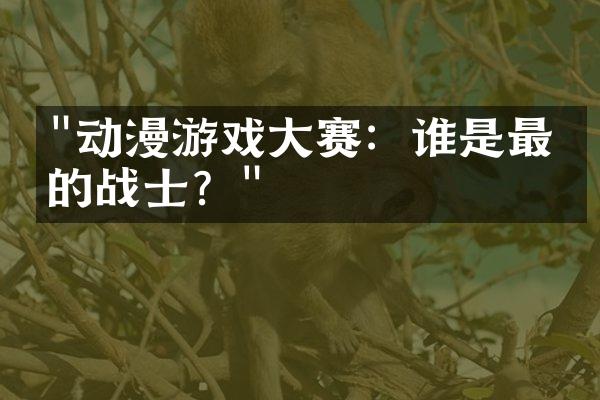 "动漫游戏大赛：谁是最强的战士？"