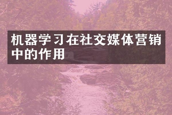 机器学习在社交媒体营销中的作用