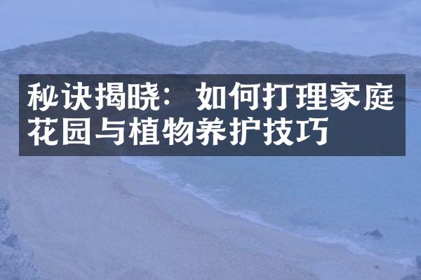 秘诀揭晓：如何打理家庭花园与植物养护技巧