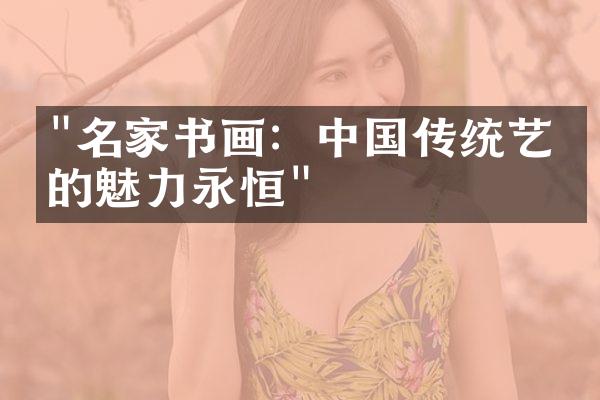 "名家书画：中国传统艺术的魅力永恒"
