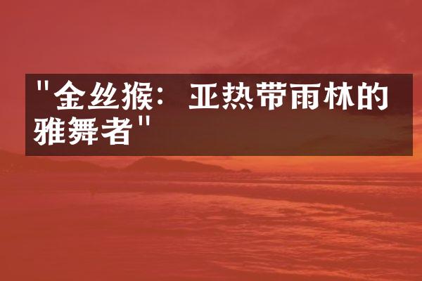 "金丝猴：亚热带雨林的优雅舞者"