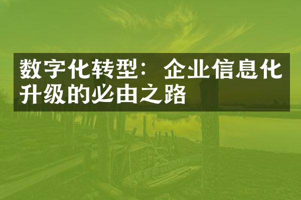 数字化转型：企业信息化升级的必由之路