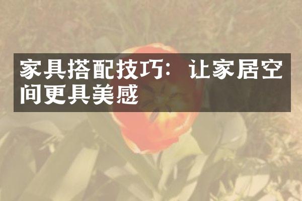 家具搭配技巧：让家居空间更具美感