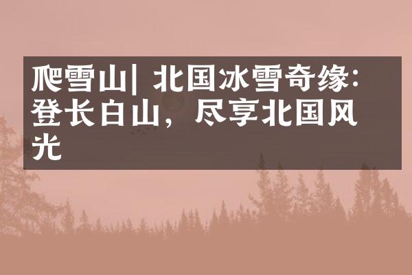 爬雪山| 北国冰雪奇缘：攀登长白山，尽享北国风光