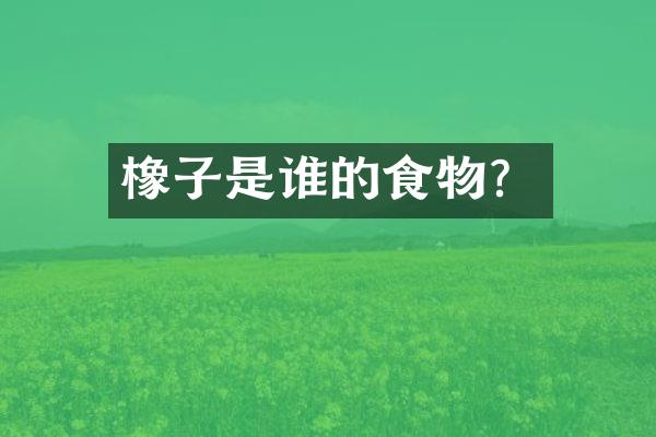 橡子是谁的食物？