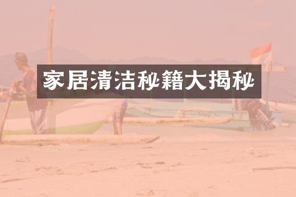 家居清洁秘籍大揭秘