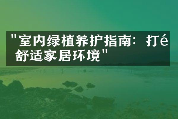 "室内绿植养护指南：打造舒适家居环境"