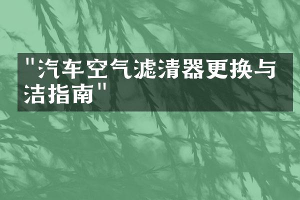 "汽车空气滤清器更换与清洁指南"