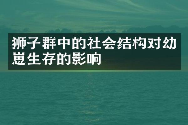 狮子群中的社会结构对幼崽生存的影响