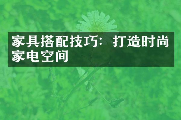 家具搭配技巧：打造时尚家电空间