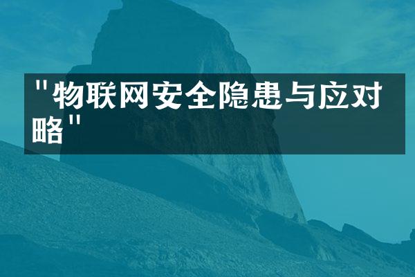 "物联网安全隐患与应对策略"