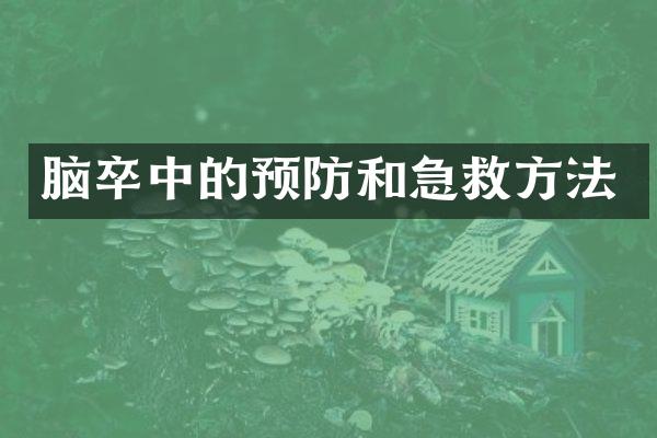 脑卒中的预防和急救方法