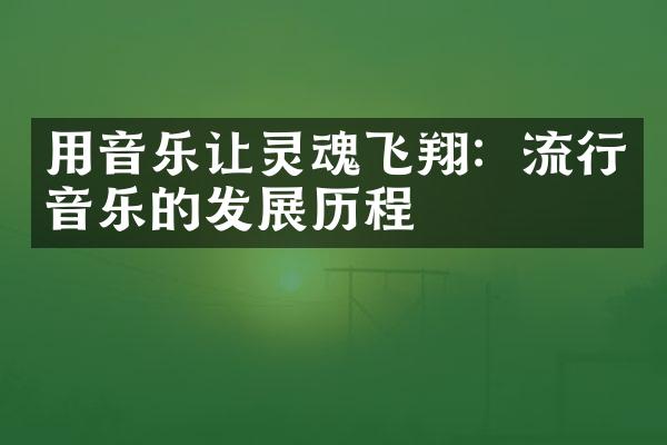 用音乐让灵魂飞翔：流行音乐的发展历程
