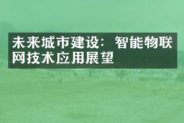 未来城市建设：智能物联网技术应用展望
