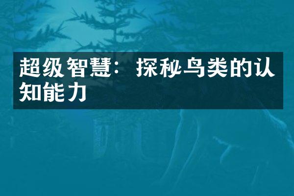 超级智慧：探秘鸟类的认知能力
