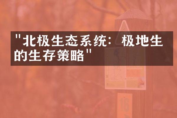 "北极生态系统：极地生物的生存策略"