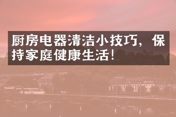 厨房电器清洁小技巧，保持家庭健康生活！