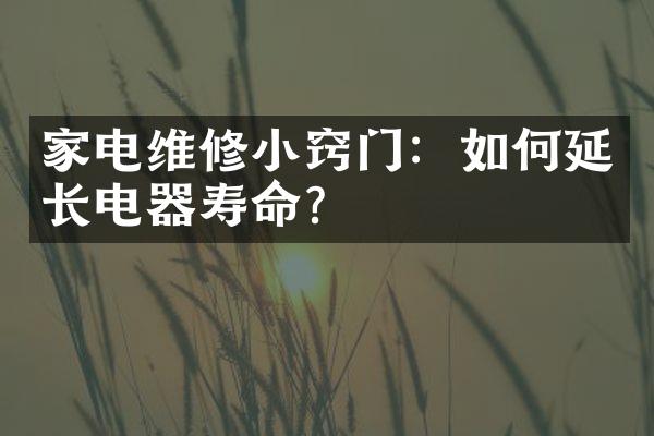 家电维修小窍门：如何延长电器寿命？