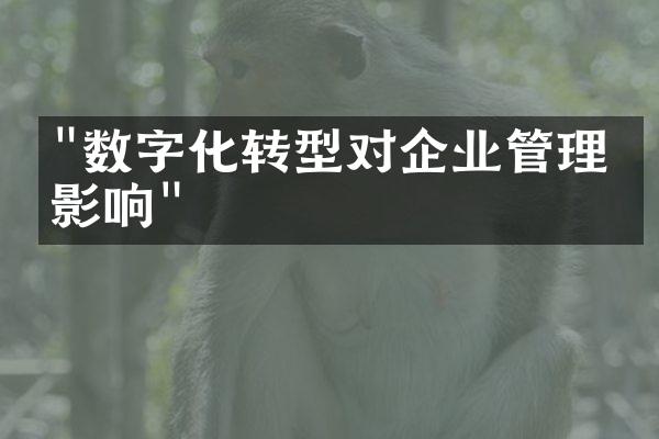 "数字化转型对企业管理的影响"