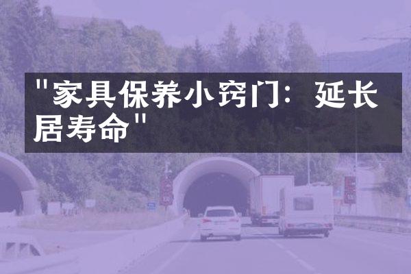 "家具保养小窍门：延长家居寿命"