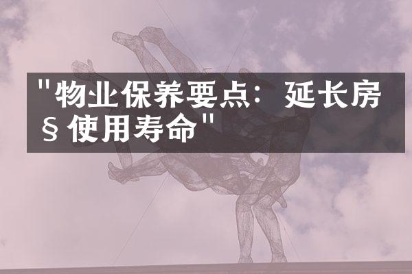 "物业保养要点：延长房产使用寿命"