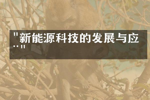 "新能源科技的发展与应用"