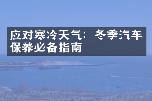 应对寒冷天气：冬季汽车保养必备指南