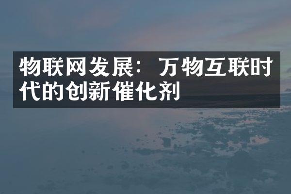 物联网发展：万物互联时代的创新催化剂