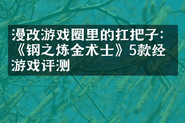 漫改游戏圈里的扛把子：《钢之炼金术士》5款经典游戏评测