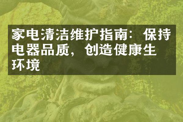 家电清洁维护指南：保持电器品质，创造健康生活环境