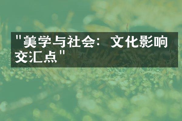 "美学与社会：文化影响的交汇点"