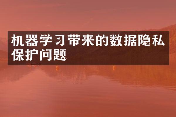 机器学习带来的数据隐私保护问题