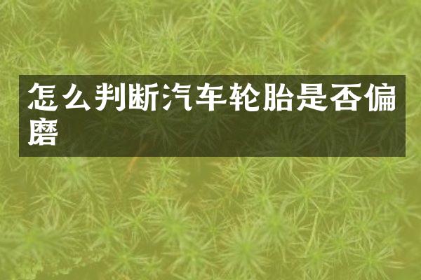 怎么判断汽车轮胎是否偏磨