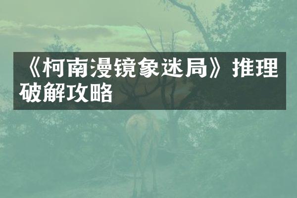 《柯南漫镜象迷局》推理破解攻略