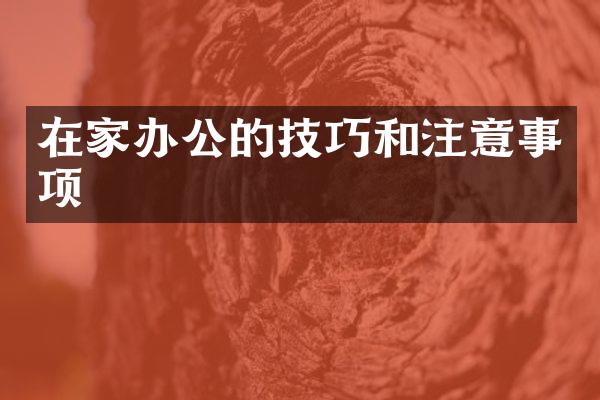 在家办公的技巧和注意事项