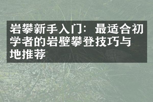 岩攀新手入门：最适合初学者的岩壁攀登技巧与场地推荐