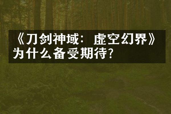《刀剑神域：虚空幻界》为什么备受期待？