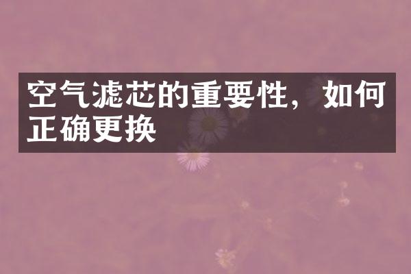 空气滤芯的重要性，如何正确更换