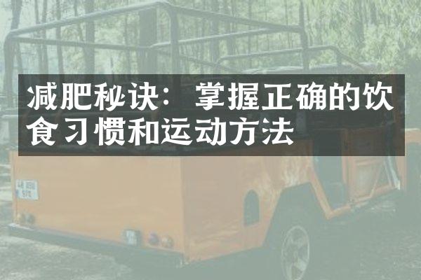 减肥秘诀：掌握正确的饮食习惯和运动方法