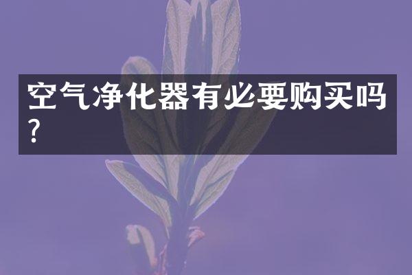 空气净化器有必要购买吗？