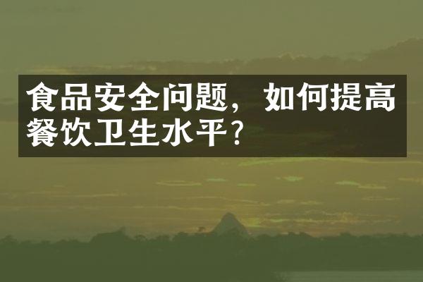 食品安全问题，如何提高餐饮卫生水平？