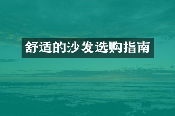 舒适的沙发选购指南