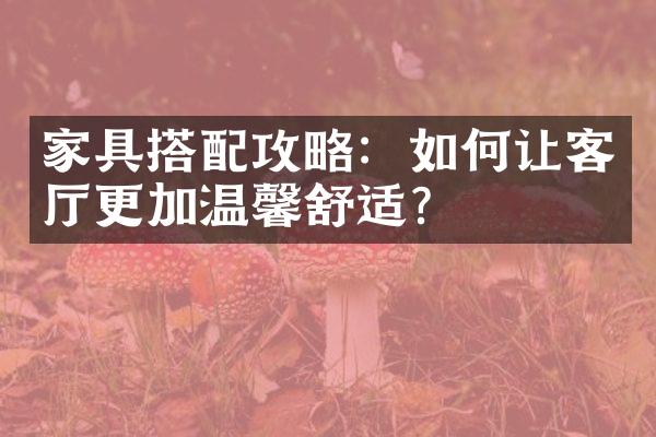 家具搭配攻略：如何让客厅更加温馨舒适？