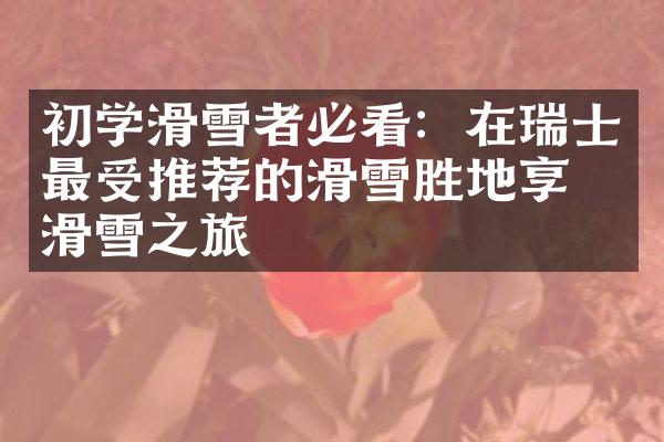 初学滑雪者必看：在瑞士最受推荐的滑雪胜地享受滑雪之旅