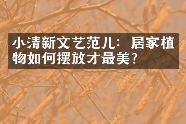小清新文艺范儿：居家植物如何摆放才最美？