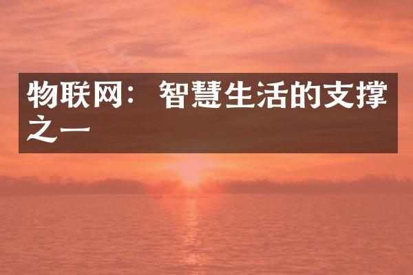 物联网：智慧生活的支撑之一