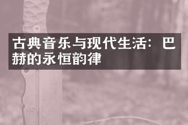 古典音乐与现代生活：巴赫的永恒韵律