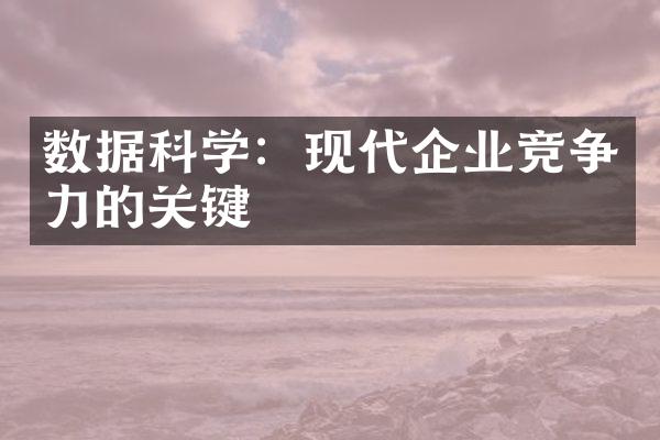 数据科学：现代企业竞争力的关键